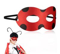 Zomiboo Masque Coccinelle en Feutre Masque Ladybug Classique avec Élastique Rouge à Pois Noirs Masque de Cosplay pour Carnaval, Halloween, Anniversaire, Accessoires de Fête