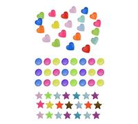 Zomiee Lot de 150 kits de boutons pression en plastique en résine T5 Taille 20 (1,27 cm) en forme de cœur Assortiment de couleurs arc-en-ciel, 450pcs Round&heart&stars