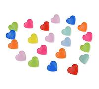 Zomiee Lot de 150 kits de boutons pression en plastique en résine T5 Taille 20 (1,27 cm) en forme de cœur Assortiment de couleurs arc-en-ciel, 150pcs Heart shape