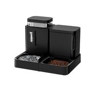 ZOMISIA Gravity Cat Feeder and Water Dispenser, 2 in 1 Cat Self Feeder with 180 Degree Rotatable, 2 Pack Automatic Feeding Large Capacity for Small Medium Dog Puppy Kitten, Black, 0.8 Gallon x 2