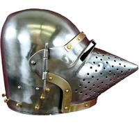 Zomitiya Casque de cochon Hounskull Bascinet Casque médiéval en acier, casque de guerrier gothique, chevalier cochon, casque croisé, casque de combat Hounskull Casque de combat Larp Costume de jeu de