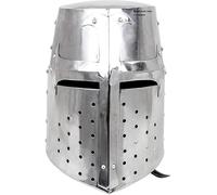 Zomitiya Casque de croisade - Casque de chevalier médiéval - Grande armure avec croix - Grand casque de reproduction de templier - Armure de chevalier historique pour reconstitutions et affichage