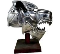 Zomitiya Casque de loup de calibre 18, prêt pour la bataille, casque gothique en métal, casque médiéval portable
