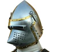 Zomitiya Casque médiéval avec visage de cochon - Casque d'armure - Casque de cochon européen - Casques bascinet - Reconstitution, LARP, armure, cosplay, guerrier