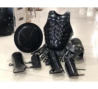 Zomitiya Ensemble armure guerrière médiévale en acier complet avec cuirasse, casque et bouclier spartiate Cosplay