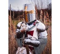 Zomitiya Ensemble complet de chevalier templier médiéval pour cosplay, Halloween, armure, LARP.