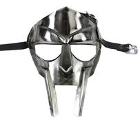 Zomitiya Masque de gladiateur forgé à la main Sca-LARP romain grec Mf Doom Argent, taille adulte standard