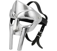 Zomitiya Masque de gladiateur MF DOOM réglable en acier - Armure médiévale pour Halloween, fêtes costumées et cosplay