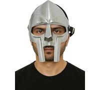 Zomitiya Masque Mf Doom Masque de gladiateur romain MF Doom Masque médiéval Viking Masque de gladiateur romain Masque facial MF Doom Viking Masque argenté
