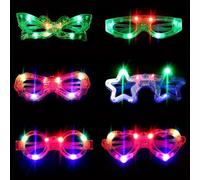 ZOMKIFA 6 PCS Lunette Led Cotillons Accessoire Lunettes Lumineuses Fluo Soiree Cadeau Anniversaire Enfants Invites Lot Jouet Kermesse Pinata Cadeaux Festival Pochette Surprise Disco Goodies