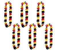ZOMKIFA 6 Pièces Allemagne Supporter Collier Fleurs Hawaïen Jaune Rouge Noir, Coupe du Monde 2026 Football Fête Décoration, Summer Anniversaire Fête Nationale, Drapeau Allemand Schwarz-Rot-Gold 96cm