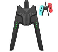 ZOMKIFA Chargeur Compatible avec Joy Con pour Nintendo Switch et OLED Model, Charging Grip Handle, Comfort V-Shaped Game Controller avec Indicateur LED, USB Type-C, Noir