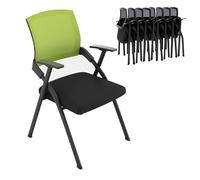 ZomoQryn Chaise Bureau Pliante Chaise ConféRence Pliante avec Accoudoirs Chaises Formation Empilables Dossier en RéSille + Assise RembourréE pour Les SéMinaires Et Les Salles reen 2