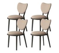 ZomoQryn Chaises Salle à Manger en Bois Naturel Ensemble Chaises Salle à Manger RembourréEs Dossier en Forme CœUr Conception Ergonomique AdaptéEs aux CaféS Restaurants Et HôTels Black + Dark Khaki 4