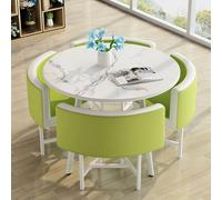 ZomoQryn éLéGant Ensemble Table à Manger Ronde avec Quatre Chaises Adapté à La Fois pour Les Repas Et Les Conversations Doté Coussins Confortables avec Une Finition Round Table - F2