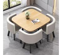 ZomoQryn éLéGant Ensemble Table à Manger Ronde avec Quatre Chaises Adapté à La Fois pour Les Repas Et Les Conversations Doté Coussins Confortables avec Une Finition Square Table - C2