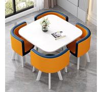 ZomoQryn éLéGant Ensemble Table à Manger Ronde avec Quatre Chaises Adapté à La Fois pour Les Repas Et Les Conversations Doté Coussins Confortables avec Une Finition Square Table - B2