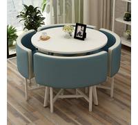 ZomoQryn éLéGant Ensemble Table à Manger Ronde avec Quatre Chaises Adapté à La Fois pour Les Repas Et Les Conversations Doté Coussins Confortables avec Une Finition Round Table - A3