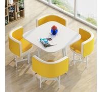 ZomoQryn éLéGant Ensemble Table à Manger Ronde avec Quatre Chaises Adapté à La Fois pour Les Repas Et Les Conversations Doté Coussins Confortables avec Une Finition Square Table - A6