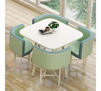 ZomoQryn éLéGant Ensemble Table à Manger Ronde avec Quatre Chaises Adapté à La Fois pour Les Repas Et Les Conversations Doté Coussins Confortables avec Une Finition Square Table - A4