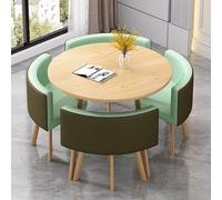 ZomoQryn éLéGant Ensemble Table à Manger Ronde avec Quatre Chaises Adapté à La Fois pour Les Repas Et Les Conversations Doté Coussins Confortables avec Une Finition Round Table - C2