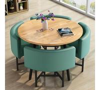ZomoQryn éLéGant Ensemble Table à Manger Ronde avec Quatre Chaises Adapté à La Fois pour Les Repas Et Les Conversations Doté Coussins Confortables avec Une Finition Round Table - E2