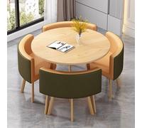 ZomoQryn éLéGant Ensemble Table à Manger Ronde avec Quatre Chaises Adapté à La Fois pour Les Repas Et Les Conversations Doté Coussins Confortables avec Une Finition Round Table - C1