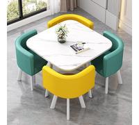 ZomoQryn éLéGant Ensemble Table à Manger Ronde avec Quatre Chaises Adapté à La Fois pour Les Repas Et Les Conversations Doté Coussins Confortables avec Une Finition Square Table - D3