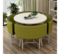 ZomoQryn éLéGant Ensemble Table à Manger Ronde avec Quatre Chaises Adapté à La Fois pour Les Repas Et Les Conversations Doté Coussins Confortables avec Une Finition Round Table - A8