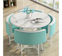 ZomoQryn éLéGant Ensemble Table à Manger Ronde avec Quatre Chaises Adapté à La Fois pour Les Repas Et Les Conversations Doté Coussins Confortables avec Une Finition Round Table - F3