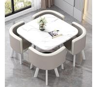 ZomoQryn éLéGant Ensemble Table à Manger Ronde avec Quatre Chaises Adapté à La Fois pour Les Repas Et Les Conversations Doté Coussins Confortables avec Une Finition Square Table - D1