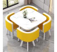 ZomoQryn éLéGant Ensemble Table à Manger Ronde avec Quatre Chaises Adapté à La Fois pour Les Repas Et Les Conversations Doté Coussins Confortables avec Une Finition Square Table - D2