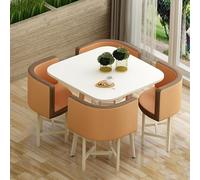 ZomoQryn éLéGant Ensemble Table à Manger Ronde avec Quatre Chaises Adapté à La Fois pour Les Repas Et Les Conversations Doté Coussins Confortables avec Une Finition Square Table - A8