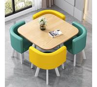 ZomoQryn éLéGant Ensemble Table à Manger Ronde avec Quatre Chaises Adapté à La Fois pour Les Repas Et Les Conversations Doté Coussins Confortables avec Une Finition Square Table - C1