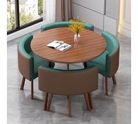 ZomoQryn éLéGant Ensemble Table à Manger Ronde avec Quatre Chaises Adapté à La Fois pour Les Repas Et Les Conversations Doté Coussins Confortables avec Une Finition Round Table - G1