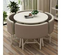 ZomoQryn éLéGant Ensemble Table à Manger Ronde avec Quatre Chaises Adapté à La Fois pour Les Repas Et Les Conversations Doté Coussins Confortables avec Une Finition Round Table - A1