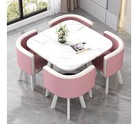 ZomoQryn éLéGant Ensemble Table à Manger Ronde avec Quatre Chaises Adapté à La Fois pour Les Repas Et Les Conversations Doté Coussins Confortables avec Une Finition Square Table - D4