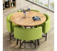 ZomoQryn éLéGant Ensemble Table à Manger Ronde avec Quatre Chaises Adapté à La Fois pour Les Repas Et Les Conversations Doté Coussins Confortables avec Une Finition Round Table - E4