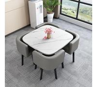 ZomoQryn Ensemble Simple Table Et Chaises de RéCeption Petite Table CarréE Et Chaises de Bureau Bureau Facile à Nettoyer Adapté à La RéCeption Professionnelle/Aux Repas à Domici Light Gray-A