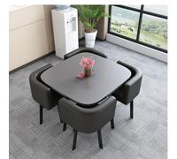 ZomoQryn Ensemble Simple Table Et Chaises de RéCeption Petite Table CarréE Et Chaises de Bureau Bureau Facile à Nettoyer Adapté à La RéCeption Professionnelle/Aux Repas à Domici Black-C