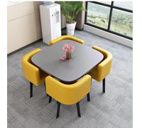 ZomoQryn Ensemble Simple Table Et Chaises de RéCeption Petite Table CarréE Et Chaises de Bureau Bureau Facile à Nettoyer Adapté à La RéCeption Professionnelle/Aux Repas à Domici Yellow-C