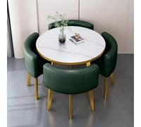 ZomoQryn Ensemble Table Et Chaises RéCeption Table à Manger CarréE/Ronde avec 4 Chaises Mousse à Haute Densité Et Rebond Adapté aux NéGociations au Bureau à La RéCeption B17