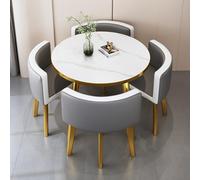 ZomoQryn Ensemble Table Et Chaises RéCeption Table à Manger CarréE/Ronde avec 4 Chaises Mousse à Haute Densité Et Rebond Adapté aux NéGociations au Bureau à La RéCeption B8