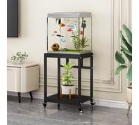 ZomoQryn Support Mobile pour Aquarium Avec Roulettes Support En MéTal pour Aquarium Double Espace Rangement Hauteur 75 Cm Convient aux Salons Et aux EntréEs Bureau Black 80x40cm/31.5x15.7in