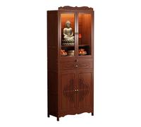 ZomoQryn Table D'Autel avec Rangement Armoire D'Autel Bouddhiste Style Chinois en Bambou avec Espace Rangement Multicouche AdaptéE à Un Usage Domestique Et Au Temple with Doors 52cm