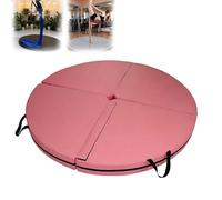 ZomoQryn Tapis de pole dance pliable, tapis de pole dance épais, tapis de sécurité portable, coussin de danse rond extra épais en cuir PU extra épais, convient pour l'enseignement de la danse, le yoga