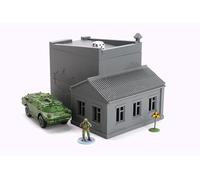 Zona Alfa Bâtiment de stockage d'armes - Terrain imprimé en 3D - Maison industrielle post-apocalyptique avec accès au toit - Échelle de 15 mm, 20 mm ou 28 mm - Terrain de Wargaming (15 mm)