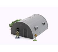 Zona Alfa Entrepôt Quonset Chapeau - Bâtiment de terrain imprimé 3D - Camp militaire/salle de dépôt - Terrain de Wargaming pour échelle de 15 mm, 20 mm ou 28 mm (15 mm)