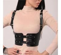 ZONABSQQ Ceinture Corset Tendance Punk for Femmes, décoration de Style Urbain, Large Ceinture Corset, Harnais en Cuir, Ceinture Gothique, Accessoire de vêtements(Black)