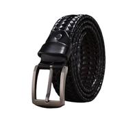 ZONABSQQ Ceinture Durable Ceinture en Cuir véritable pour Hommes, Ceinture en Cuir tressé avec Boucle ardillon pour Pantalons en Jean, Ceintures tricotées à la Main élargies réversibles